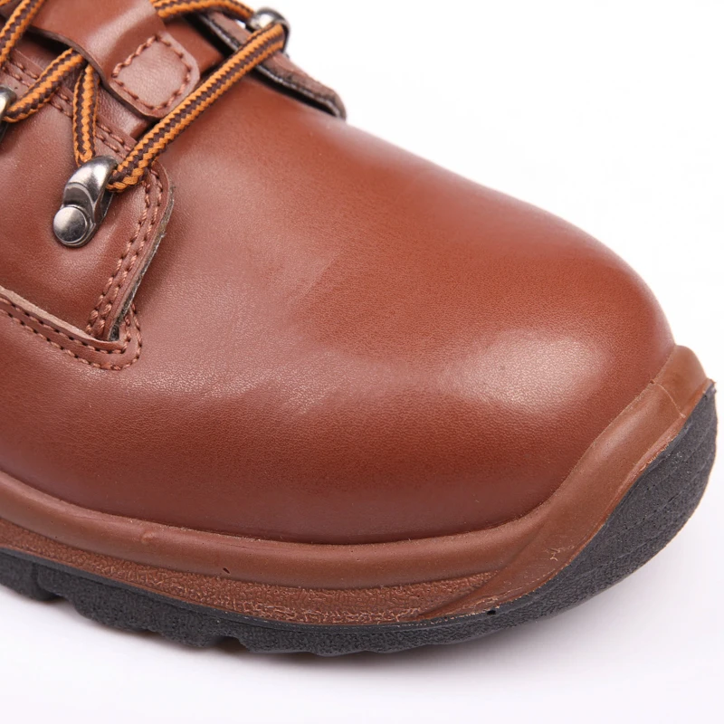 officers Anti Slip Work Shoes PU Outsole Leather Anti-Oil zipper Safety Boots For Petroleum