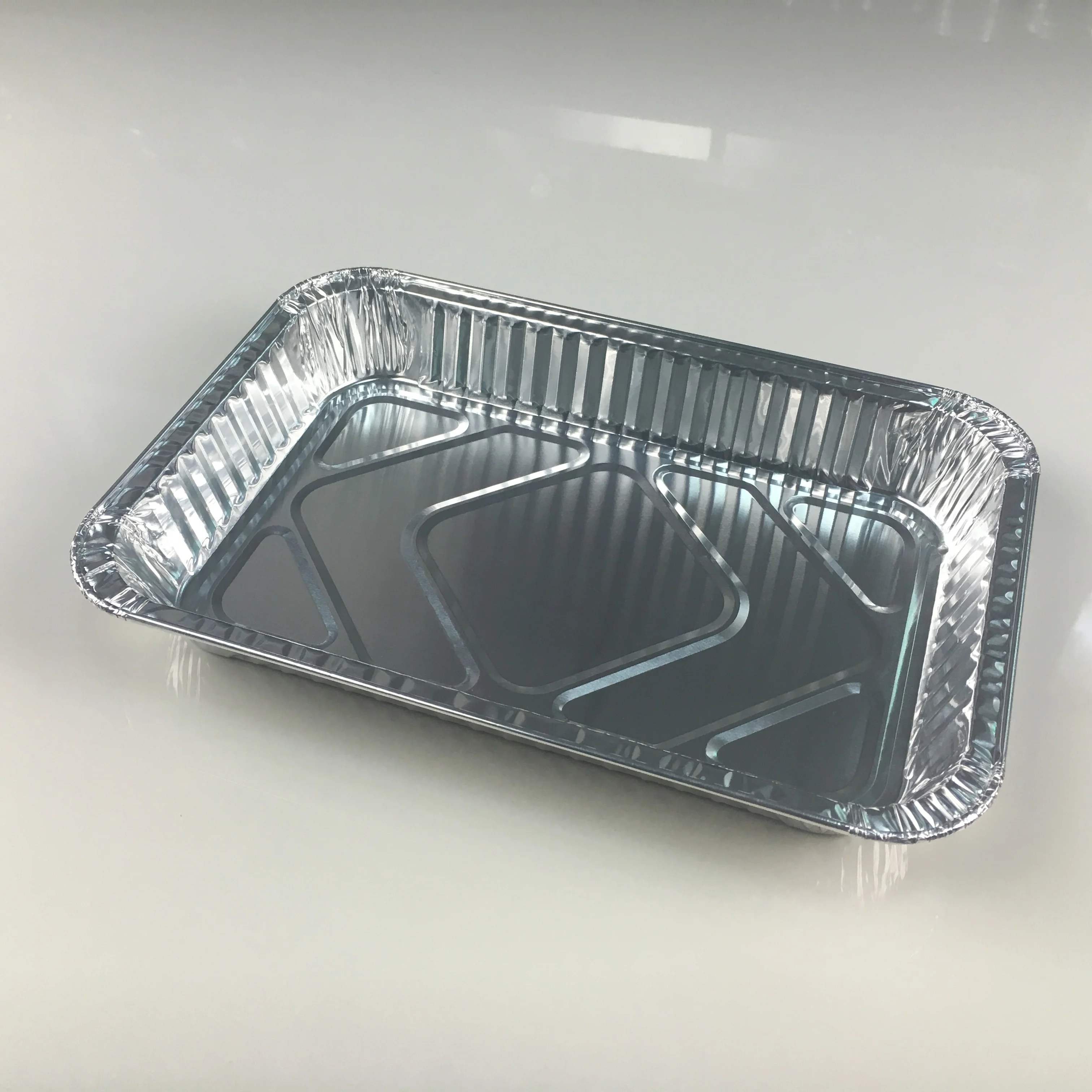 Disposable Food Packing Tray Aluminum Foil Container Catering with Cover 1900ml