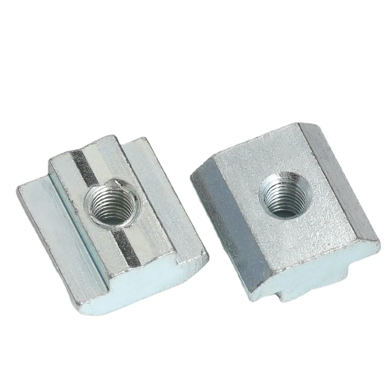 Euro-Standard Stainless Steel and Nylon Slide Nut 20/30/40/45 M3/M4/M5/M6/M8 T-Nut Square Sliding Block Zinc Plated Eye Nuts