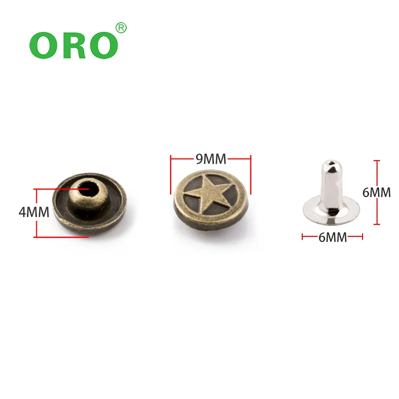 Factory hot sale Alloy DIY flat shape embossed five-pointed star bottom for clothing shoes bag decoration accessories rivet