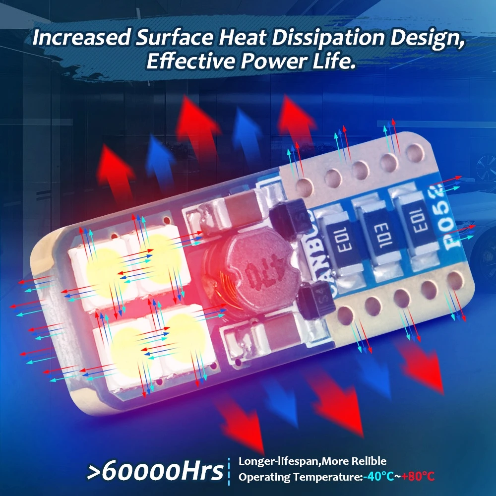 T10 3030 8smd canbus W5W 501 198 LED Car Side Wedge Parker Light