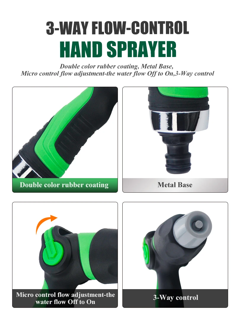 YTX high quality 3-way flow-control Hand nozzle hand gun Watering Gun Garden Water Guns