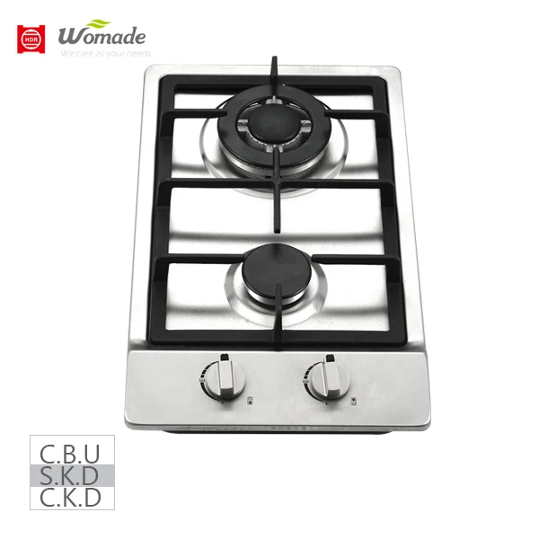 hot sell  2 burner  S.S top build in hobs LPG/NG  small kitchen gas hobs plaque de cuisson au gaz