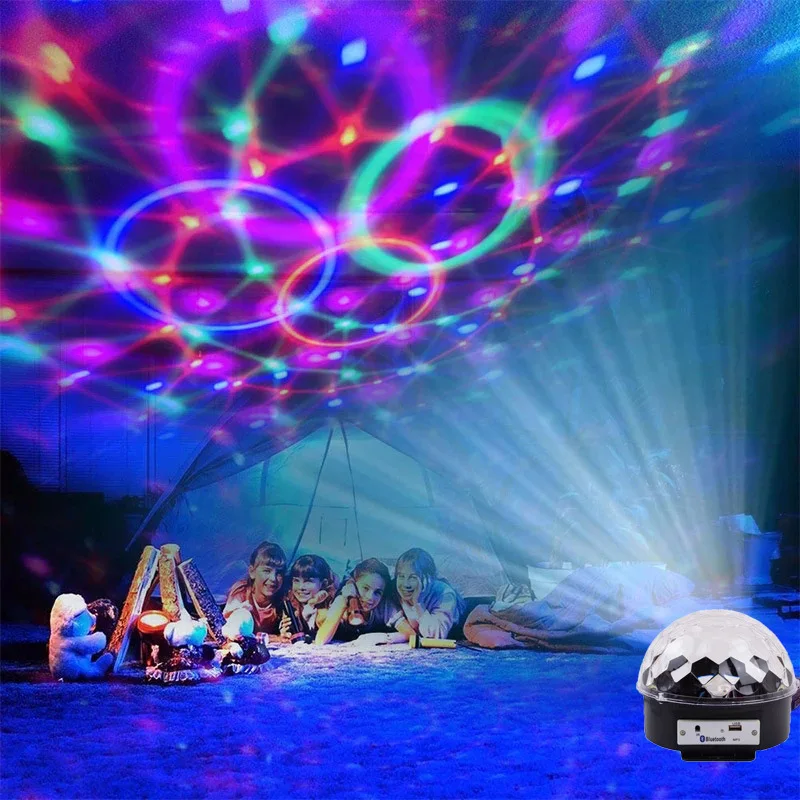 MP3 Music Speaker DJ KTV Disco Laser Crystal Magic Ball LED Stage Lamp With USB Bluetooth Light Music Lights