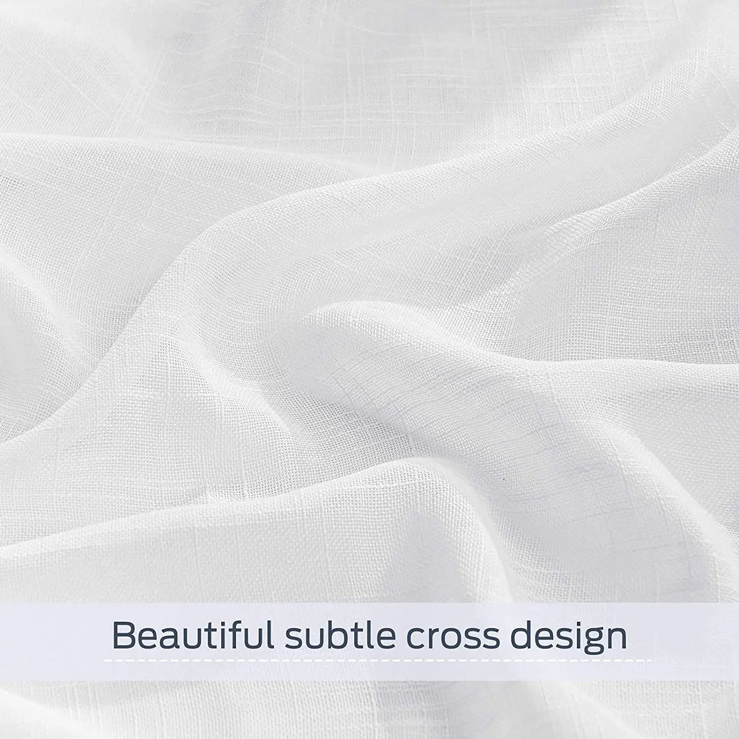Hot Selling Damasco Slubc White Linen Look Voile Sheer Curtains Fabric For Living Room