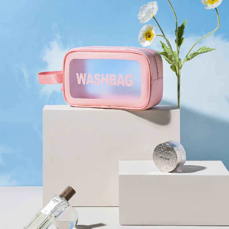 Wholesale Waterproof Portable Make up Accessories TPU Toiletry Makeup Cosmetic Bag