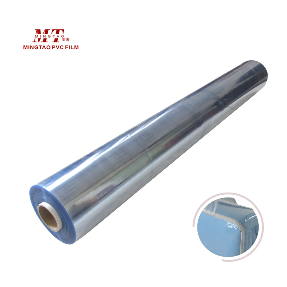 New style 100% raw material clear PVC soft sheet roll Normal Clear Film with slight powder