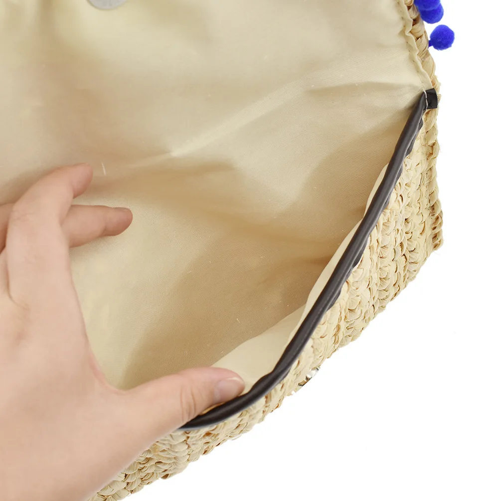 
Straw Clutch Handbag Women Straw Purse Envelope Bag Wallet Summer Beach Bag 