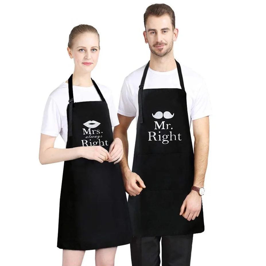 100% Cotton Custom Canvas Kitchen Apron Mr Mrs Apron Couple Apron