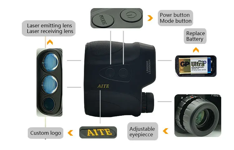 2000m Long Distance Rangefinder with speed detector function