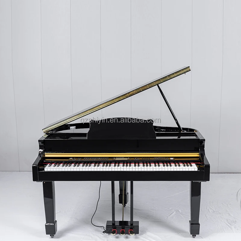 electric grand piano for sale black and white polish piano