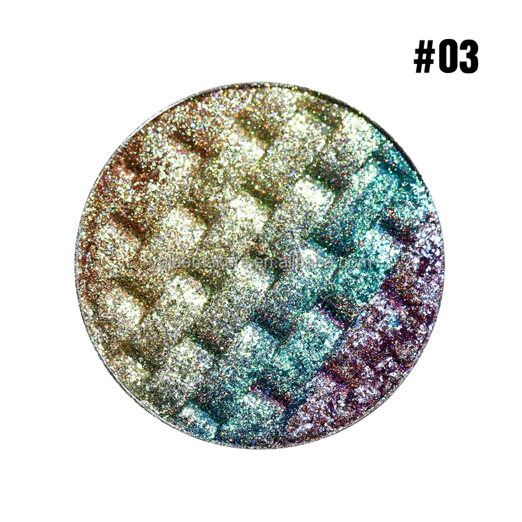 Waterproof Long Lasting Pearlescent Glitter woven pattern rainbow duochrome holographic chameleon Eyeshadow