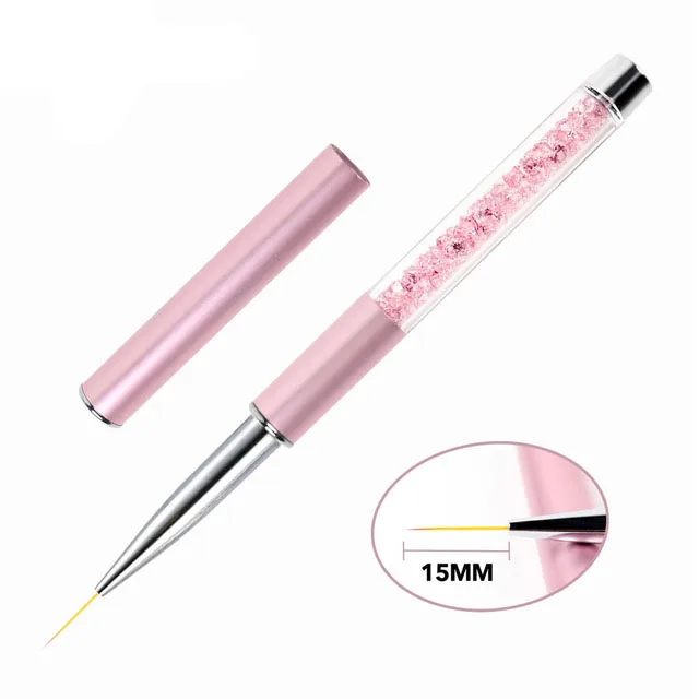 Lootaan Matte Pink Metal Handle Custom Logo Nail Gel Brush Fine Liner Bulk Nail Liner brush for manicure