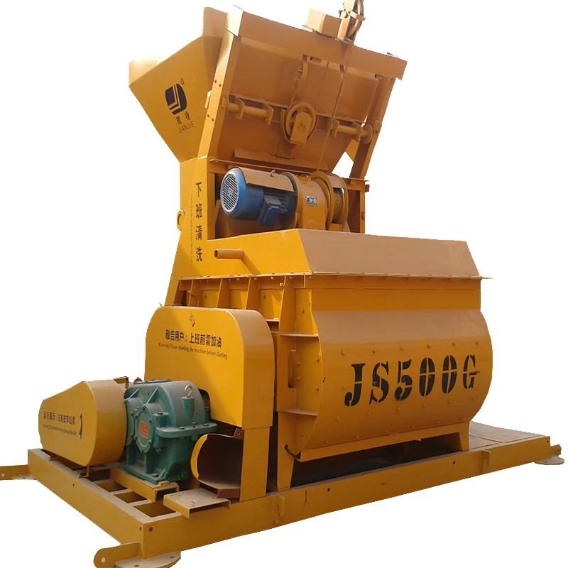Js500 небольшой Электрический двухвальный Бетономешалка цена