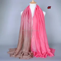 hot selling Islamic style ombre gradient color glitter shawl scarf viscose hijab
