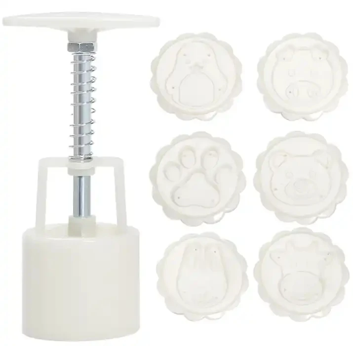 1PC Flower Shaped Mooncake Mold Hand Pressure Fondant Moon Cake mould kitchen gadget Cookie Cutter Baking Kitchen accessories