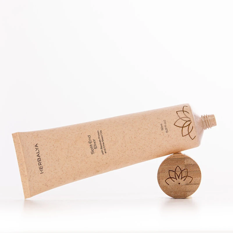 Wholesale Luxury Laser Engraved Bamboo Wheat Straw Soft Tube for Face Wash Cream and Shampoo Packaging