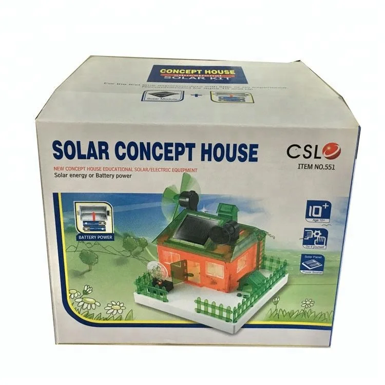 Kids Learning STEM DIY Self-assembled Solar House Toy Kits With Light