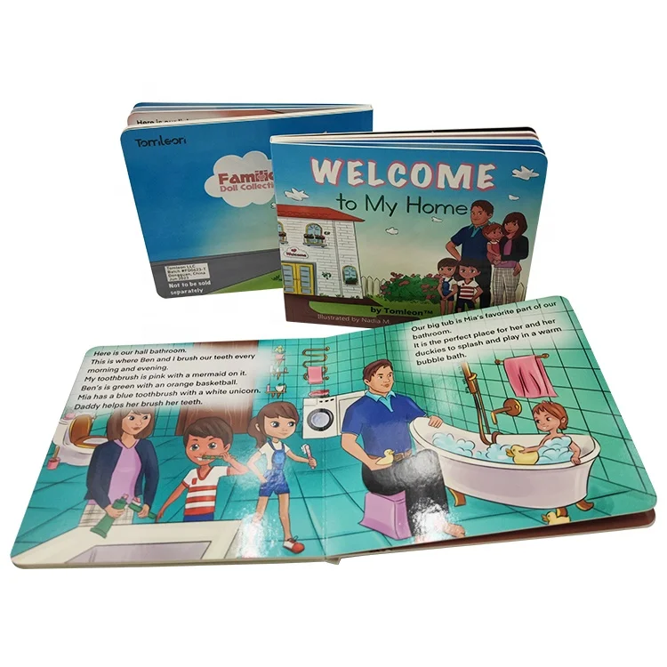Children Thick Cardboard Book Eco-friendly Printing Factory Custom Kids Board Book Printing