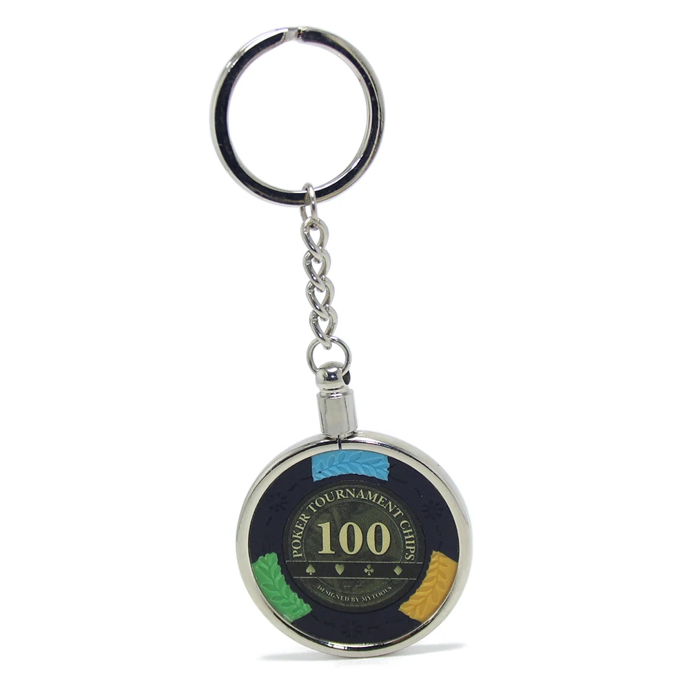 31/32/38/39/40/45/50mm Gambling Gifts Clay Poker Chips Key Holder Keychain Casino Coin Holder Keyring Metal Poker Chips Key Ring