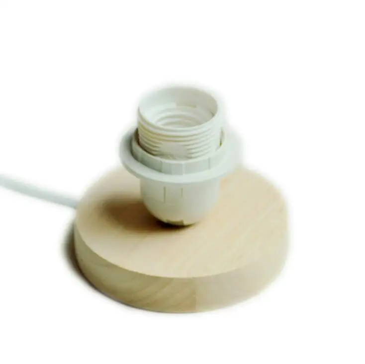 Wooden Table Lamp Holder Desk Lamp Base for UVC Germicidal Bulb with inline ON/OFF Switch