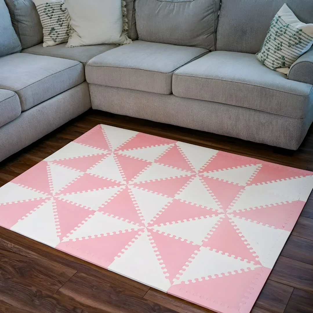 EVA Rubber 18 tiles Interlocking Puzzle Foam Floor Mats Exercising Playing Mats for home workout