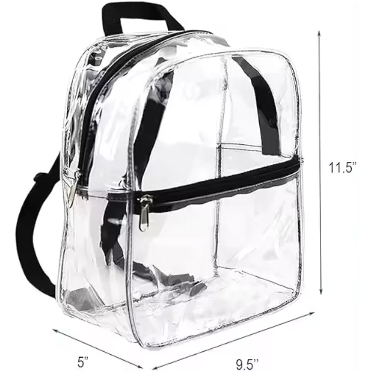 Heavy Duty Pvc Book Bag Plastic Transparent School Girls Boys Clear Backpack With Laptop Compartment For Student
