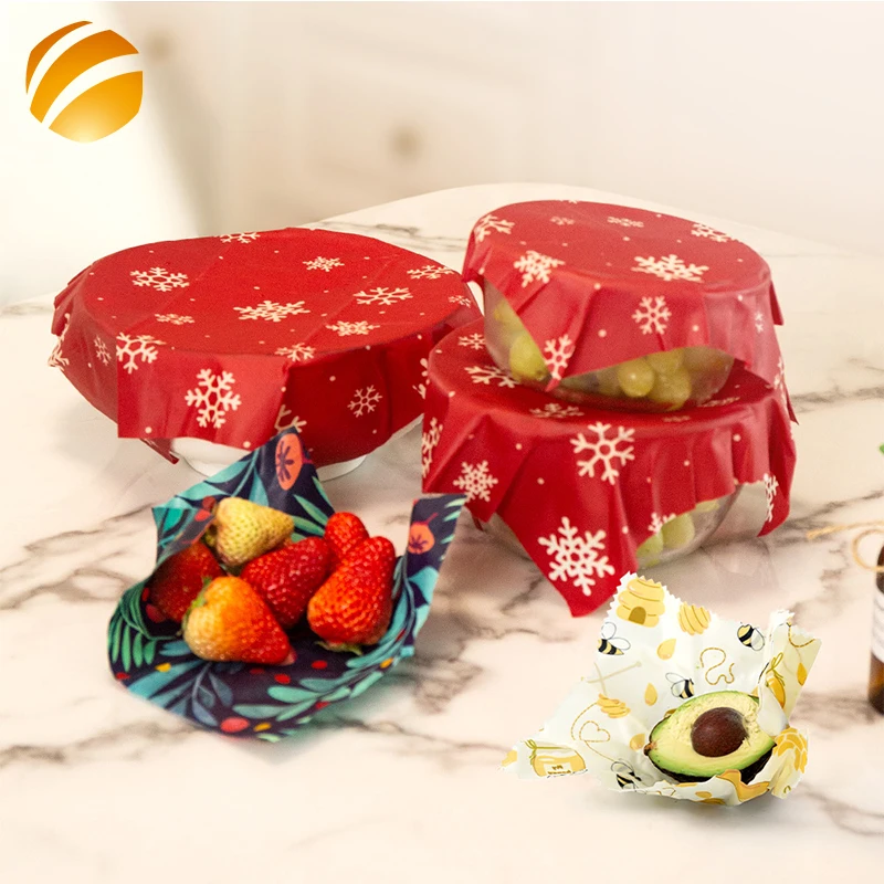 Набор Пищевых оберток из пчелиного воска, Органическая устойчивая моющаяся пищевая обертка из пчелиного воска