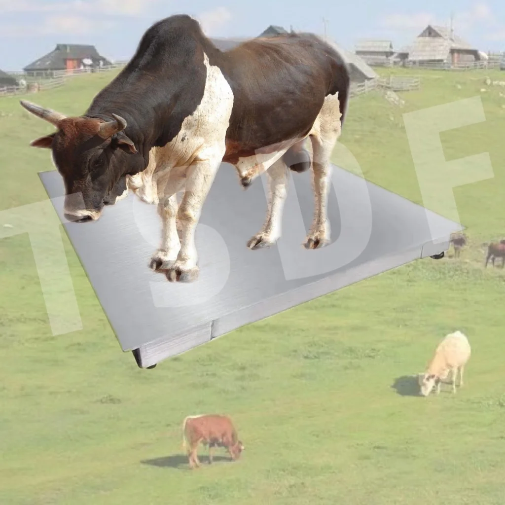 The SCS electronic platform scale can be used on farms to weigh live pigs and cows or other heavy objects with lcd display meter