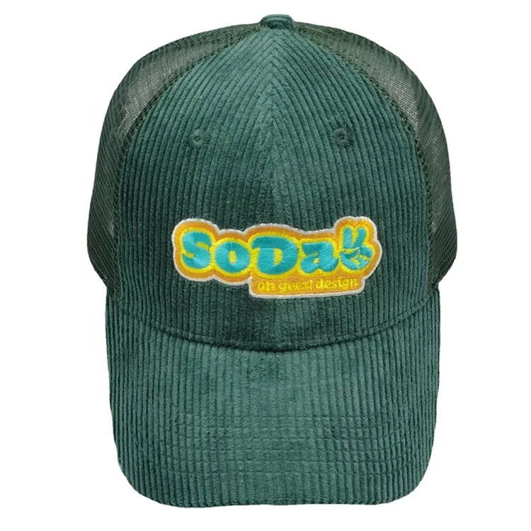 Custom Bulk 6 Panel Embroidery Men Sports Solid Color Baseball Mesh Cap Gorras Corduroy Trucker Hat