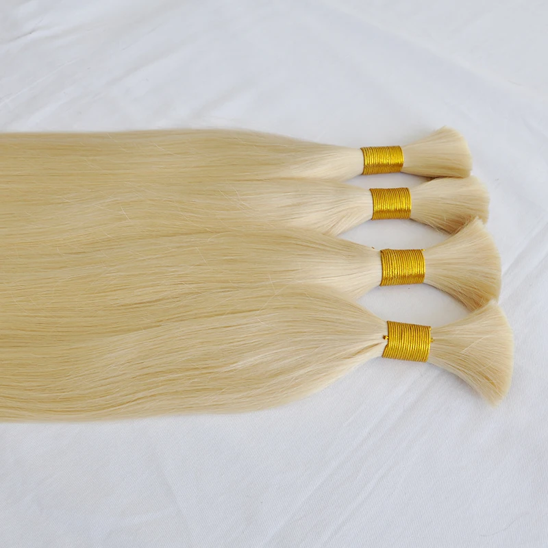 Blonde color hair  bulk 613 human hair bulks Russian human hair bulks
