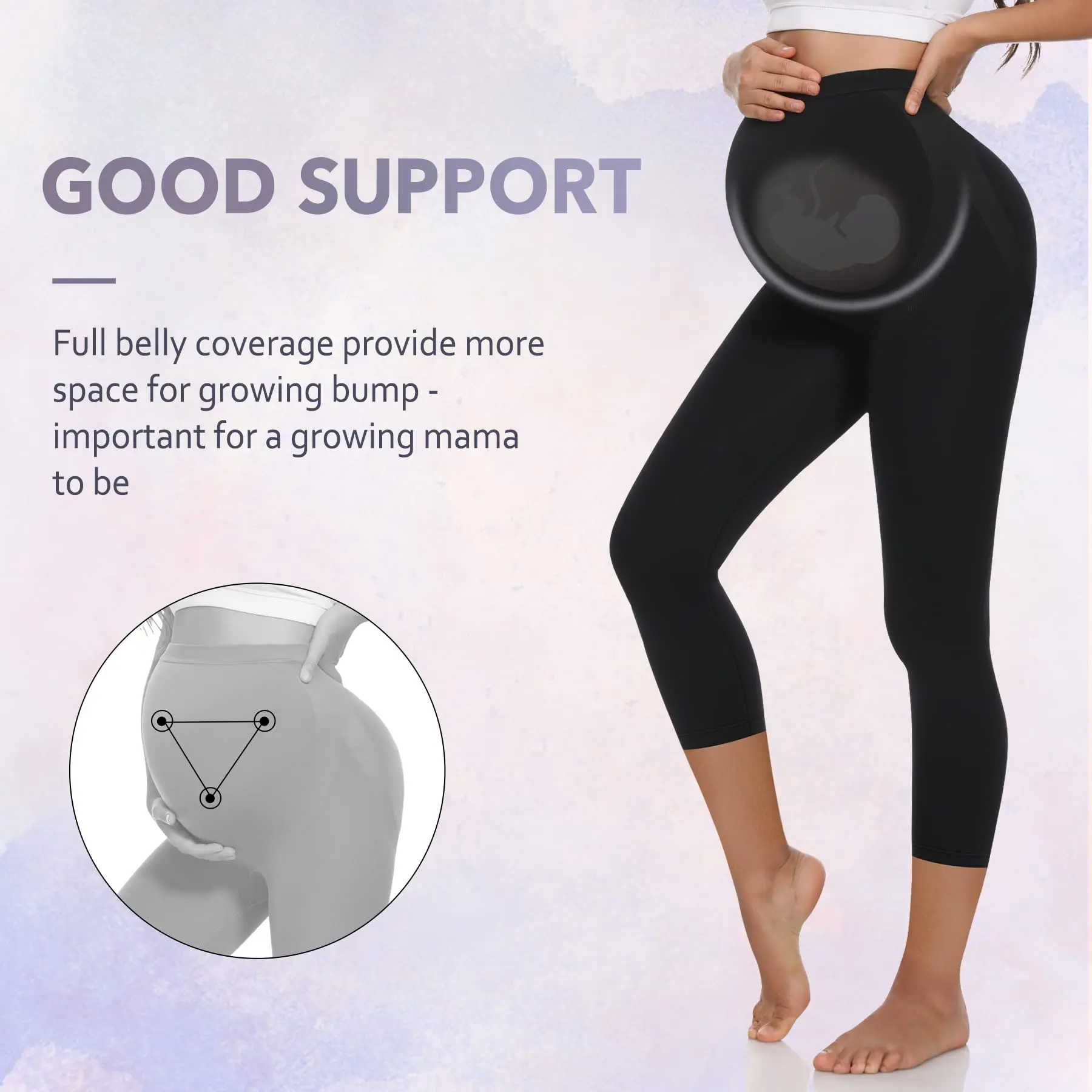 Wholesale Logo Custom Maternity Comfort Sports Yoga Seamless Pregnancy Long Pants Leggings Trousers