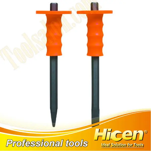 Flat Pointed Cold Chisel with Rubber Protector