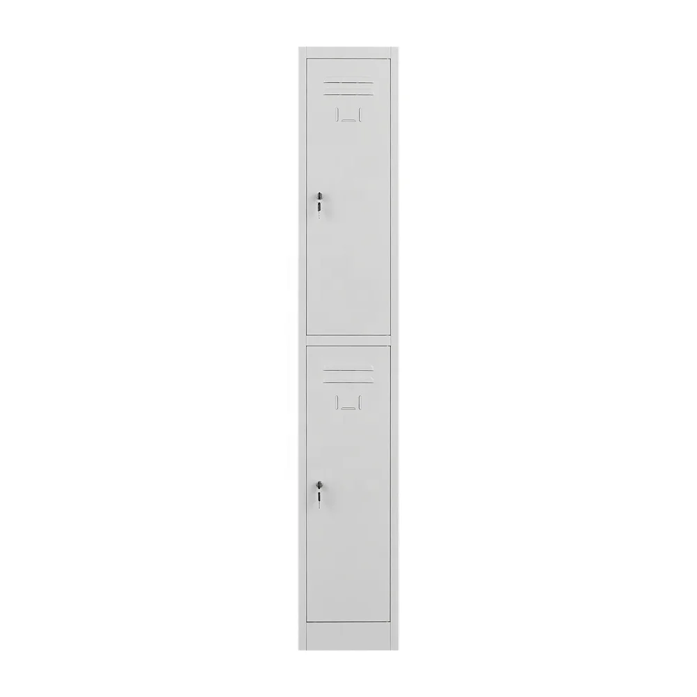 Steel Single Steel Locker Wardrobe 2 Doors Metal Clothing Locker With Key Lock