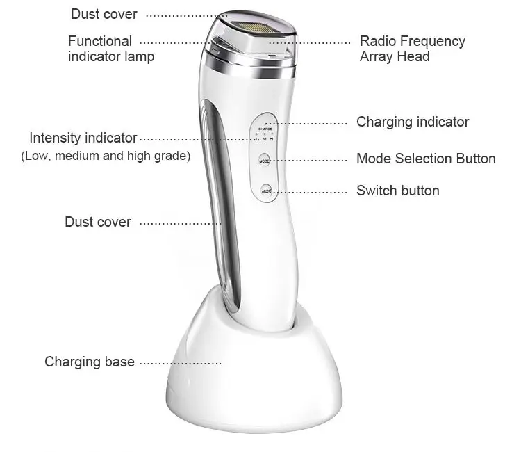 Home RF Anti Wrinkle Portable Face Massage Lifting Machine Beauty Equipment Radio Frequency For Skin Tightening RF EMS Vibration