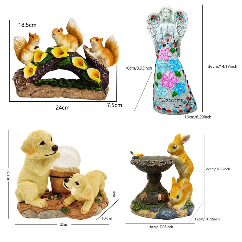 Home Decor Resin Crafts American Style Cartoon Dwarf Elf Decoration Garden Solar Decorative Light Outdoor Christmas Light