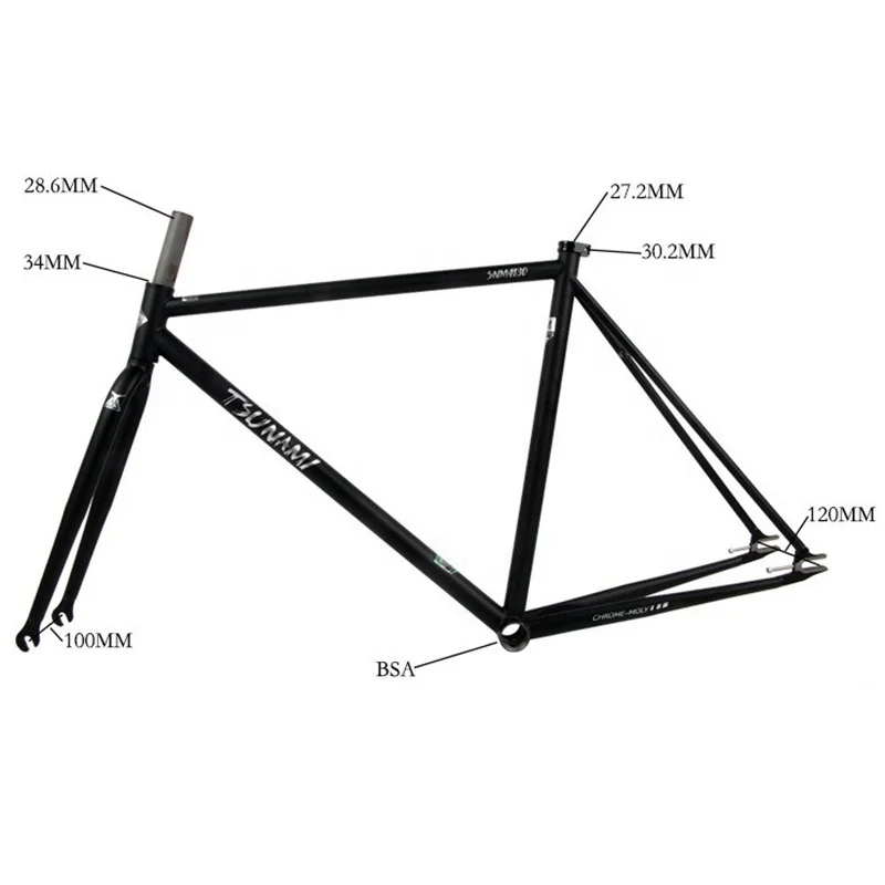 Other Bike Tsunami Frameset 700C Red Color Single Speed Bike Steel Frame for Racing Bike