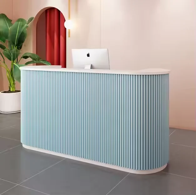 Wooden nails Custom Spa Pink Modern little white very high quality front desk beauty salon reception desk