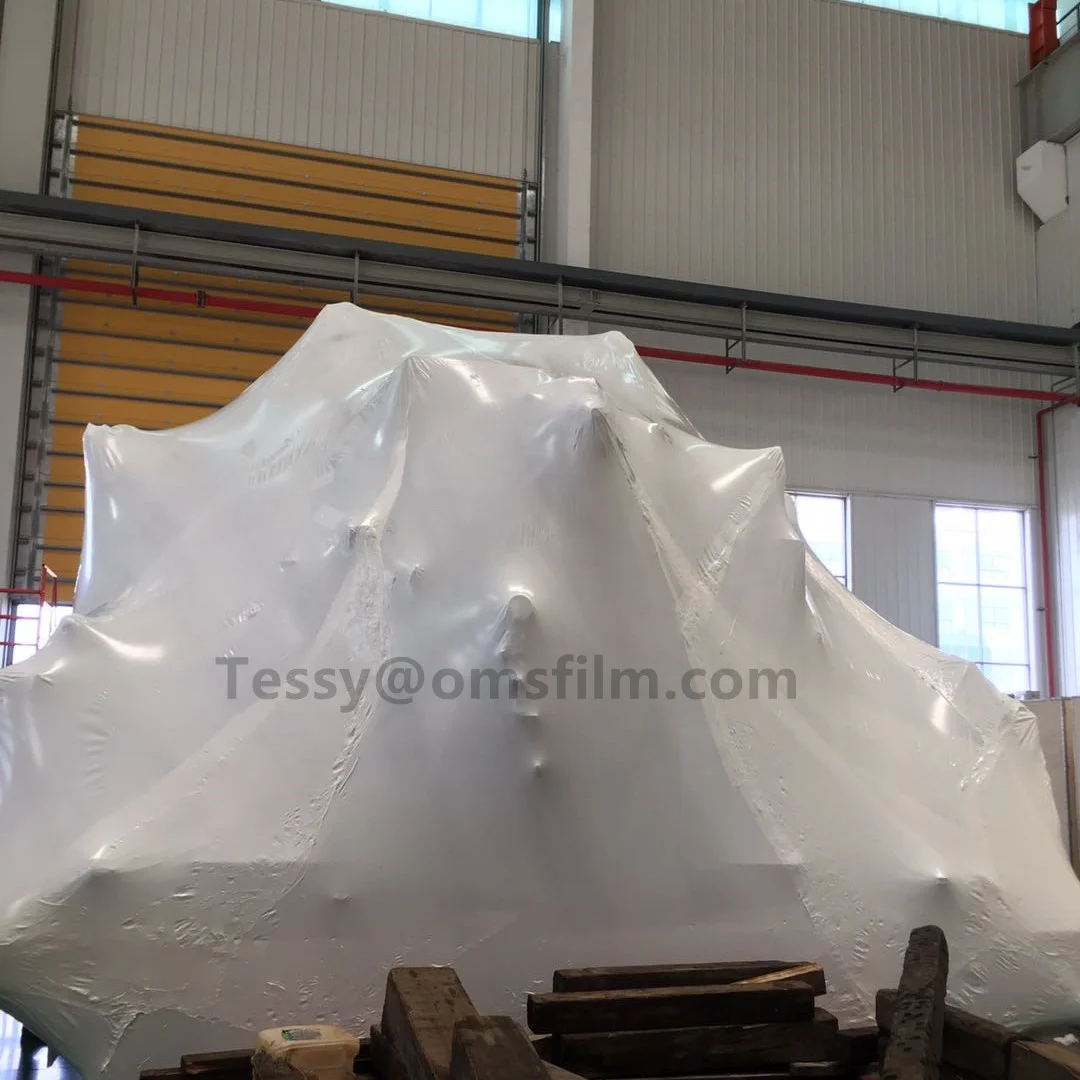 250 micron thick white color LDPE Shrinkable polyethylene cover sheet for packing cabins and modular house