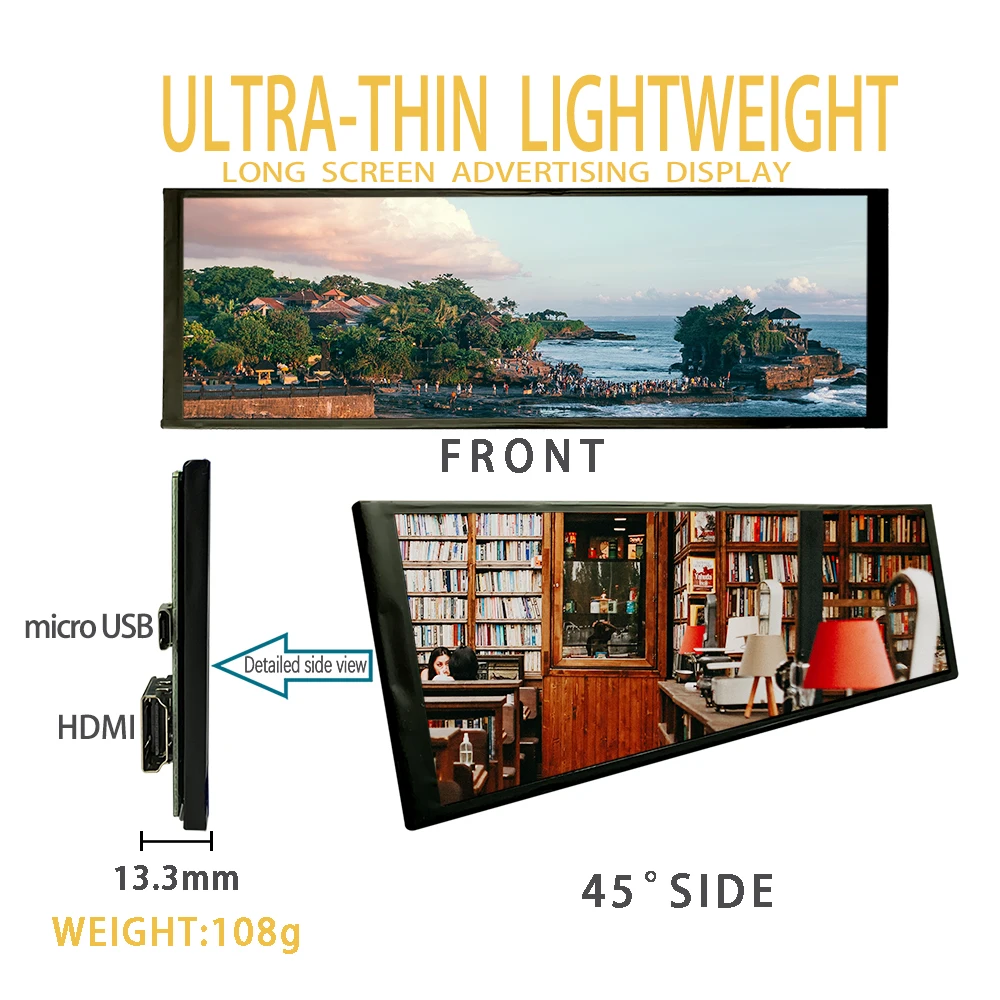 Factory Manufacturer Wholesale 7.9 inch LCD Screen Display Module, 400x1280 LCD Bar Display Widescreen IPS Monitor