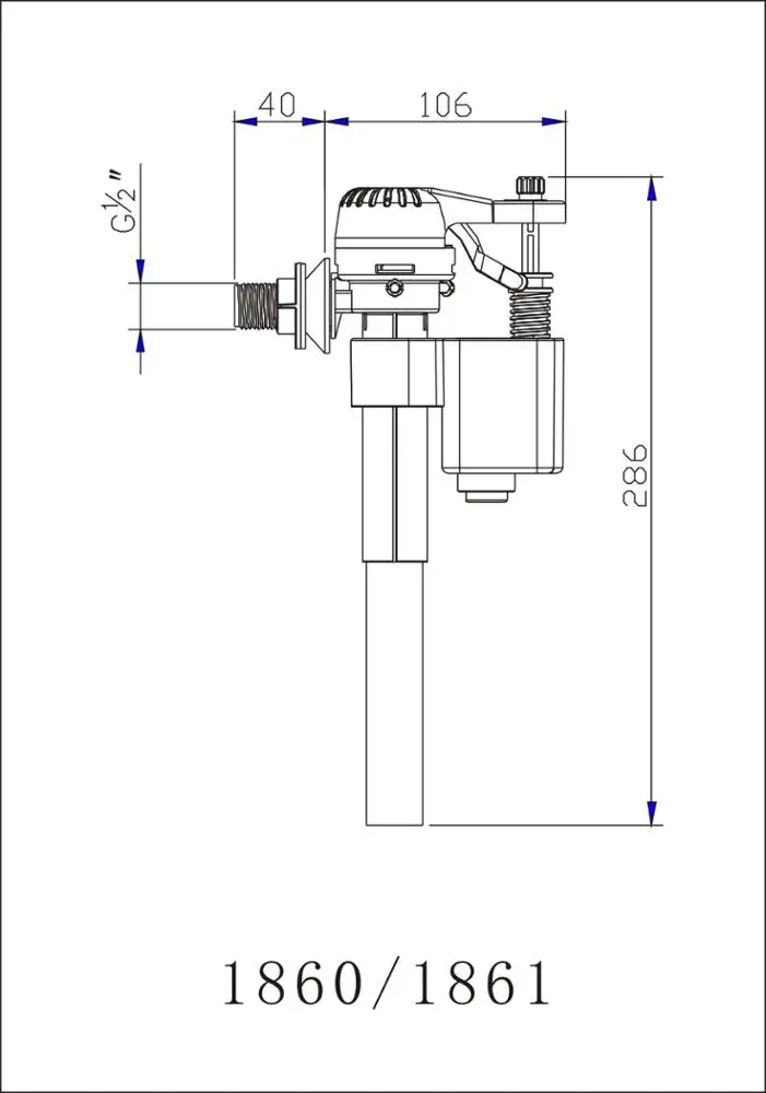 Cistern accessory replacement adjustable fill valve for toilet cistern