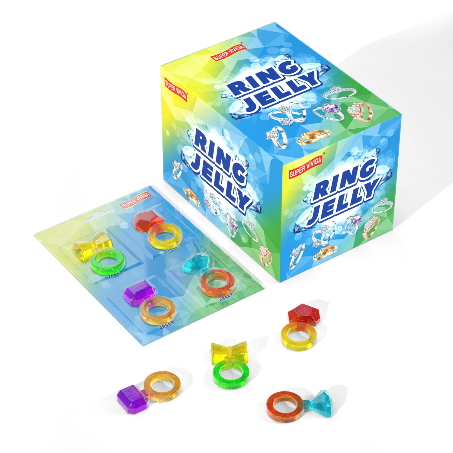 colorful sweet fruit flavour diamond ring pop gummy candy