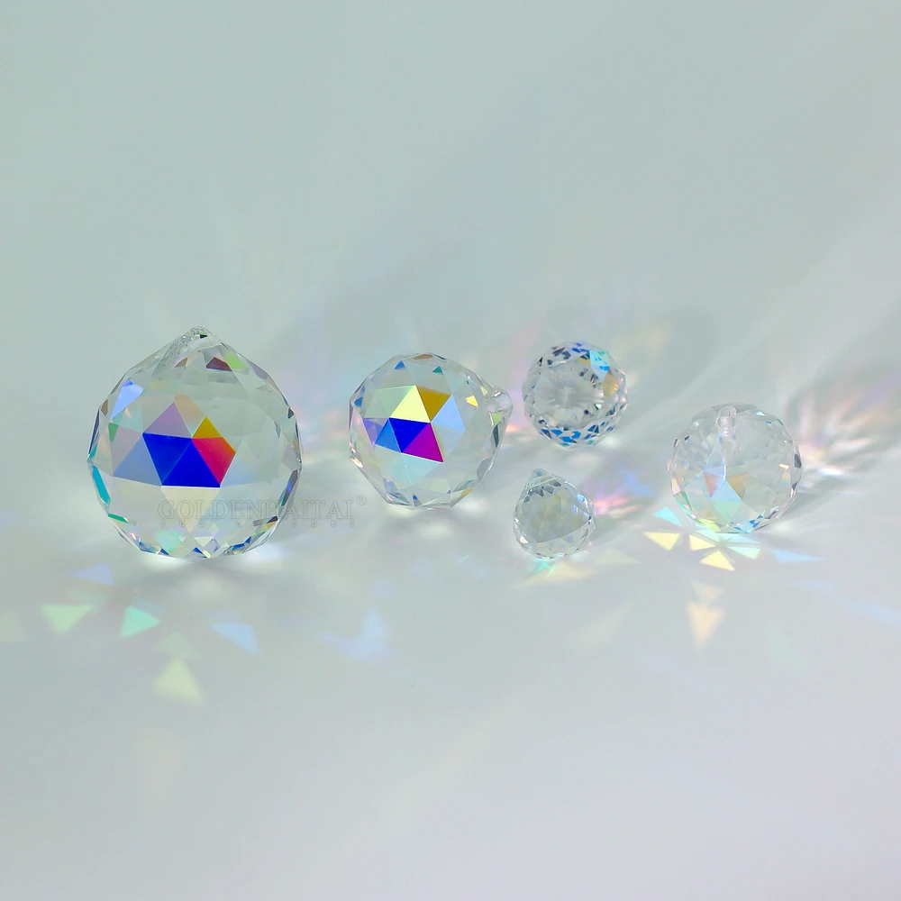 AB Crystal Ball 15.20.25.30.40mm  Chandelier lighting prisms Ball Suncatcher Hanging Pendant GOLDENHAITAI