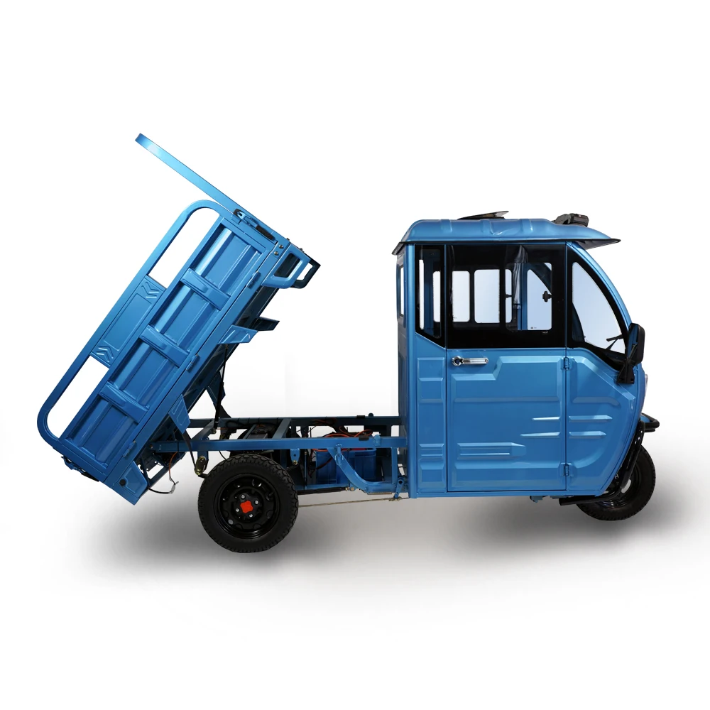 3000W Powerful Tempered Glass Semi-enclosed Cargo Trike Electric Tricycle for Sale