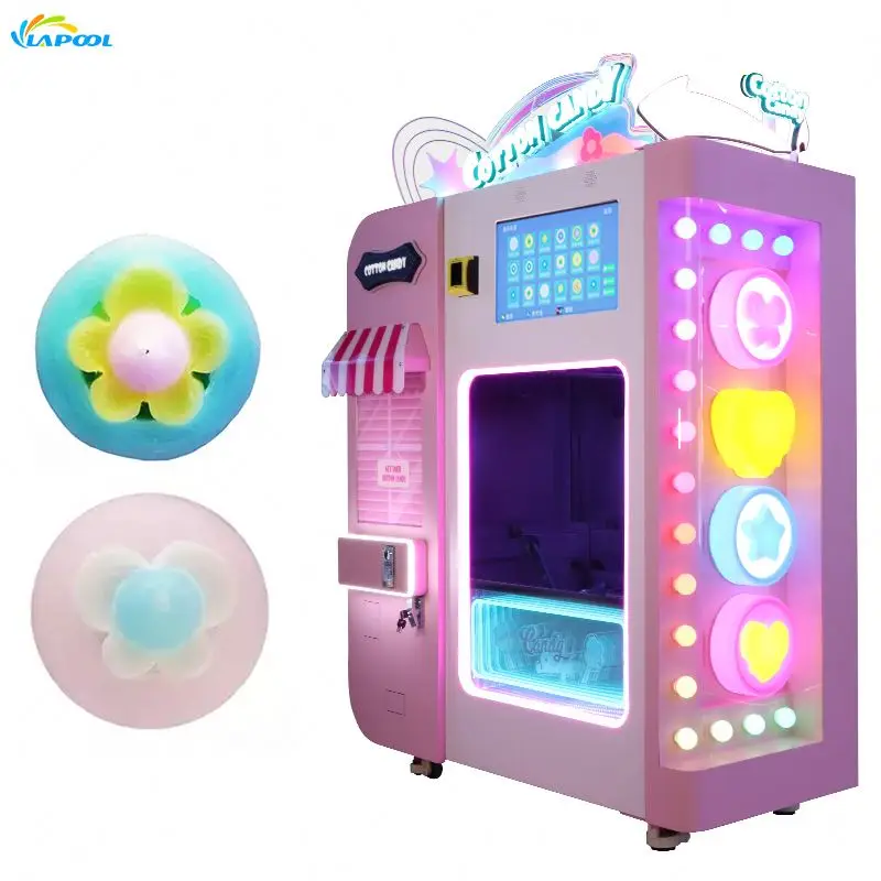 Automatic Fancy Cotton Candy Vending Machine Vending Machine Making Pink Cotton Candy Machine