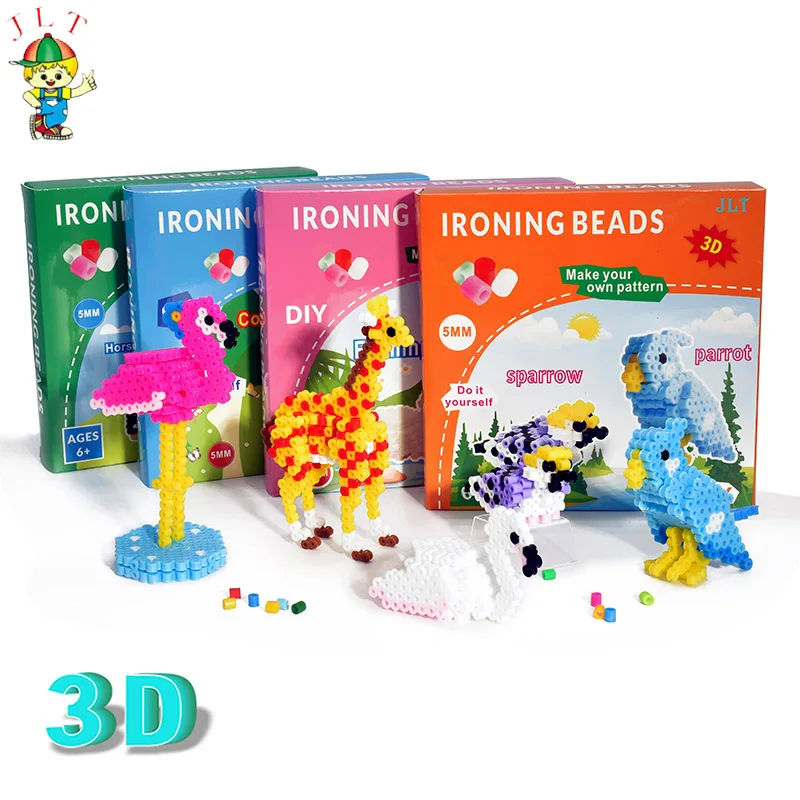 Funny color box 5mm PVA bead kids educational toys diy fuse beads diy 5mm perler hama fused beads kit