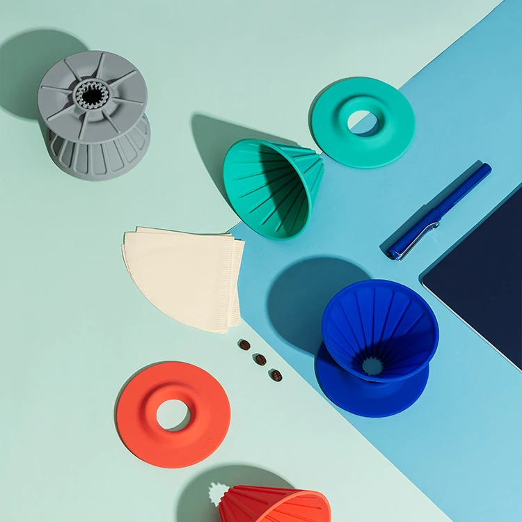 OEM&ODM New Design Eco Friendly Hand-brewed Silicone Reusable Cone Coffee Dripper Filter Cup
