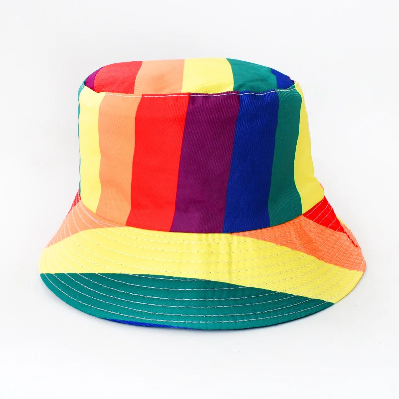 MADESHINE Custom Design Women Men Winter Fisherman Rainbow Reversible Vibrant Sunflower Printed Bucket Hat