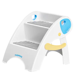 2022 new product Safe soft stable, anti fall baby elephant can be folded and expanded double step stool Plastic stool  for child