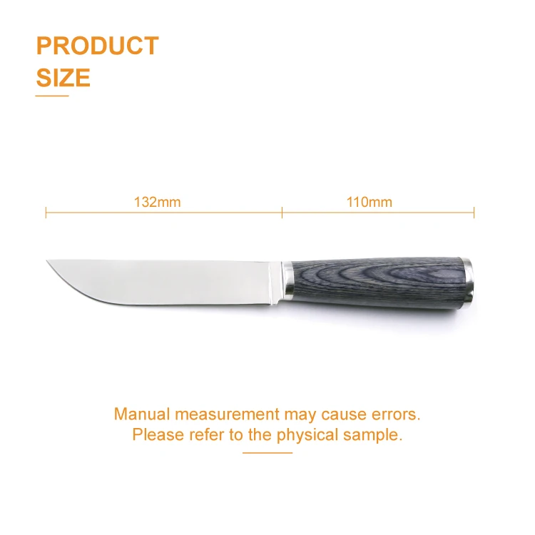 New Arrival 5.2 Inch Durable Sharpened Blade Steak Knife with Pakka Wood Handle